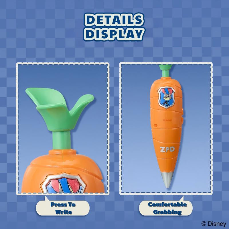 Disney Zootopia Series Judy Hopps Officer'S Life Carrot-Shaped Voice Recorder Pen – Fun & Cute Gadget for Kids and Fans
