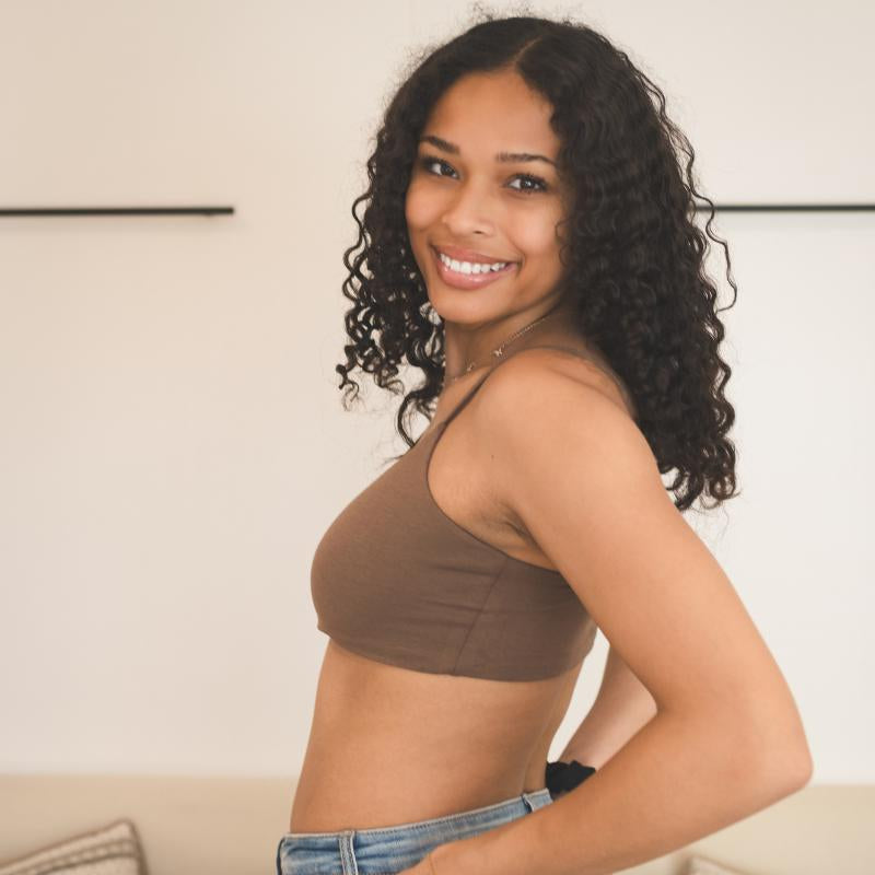 Bleum Neutral Bamboo Soft Bra - Ultra-Soft Seamless Dual Layer Reversible Adjustable Everyday Bra for Tweens & Teens Support AA - C Cups, Training Bra, First Bra, Girls Bralette, Seamless Girls Bra