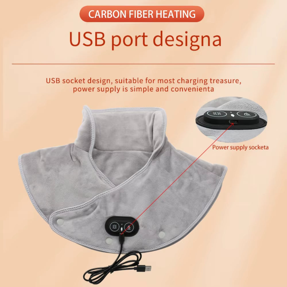 Electric Heating Neck Shoulder Vibration Massager Cervical Vertebra Arthritis Relief Infrared Therapy Neck Back Heated Relax Pad