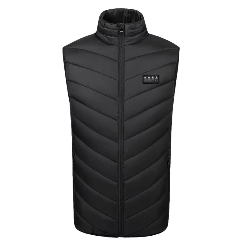 Smart Four Switch Control Temperature Heating Carbon Fiber Vest New Seventeen District Thermal Cotton Jacket Casual Men'S Vest