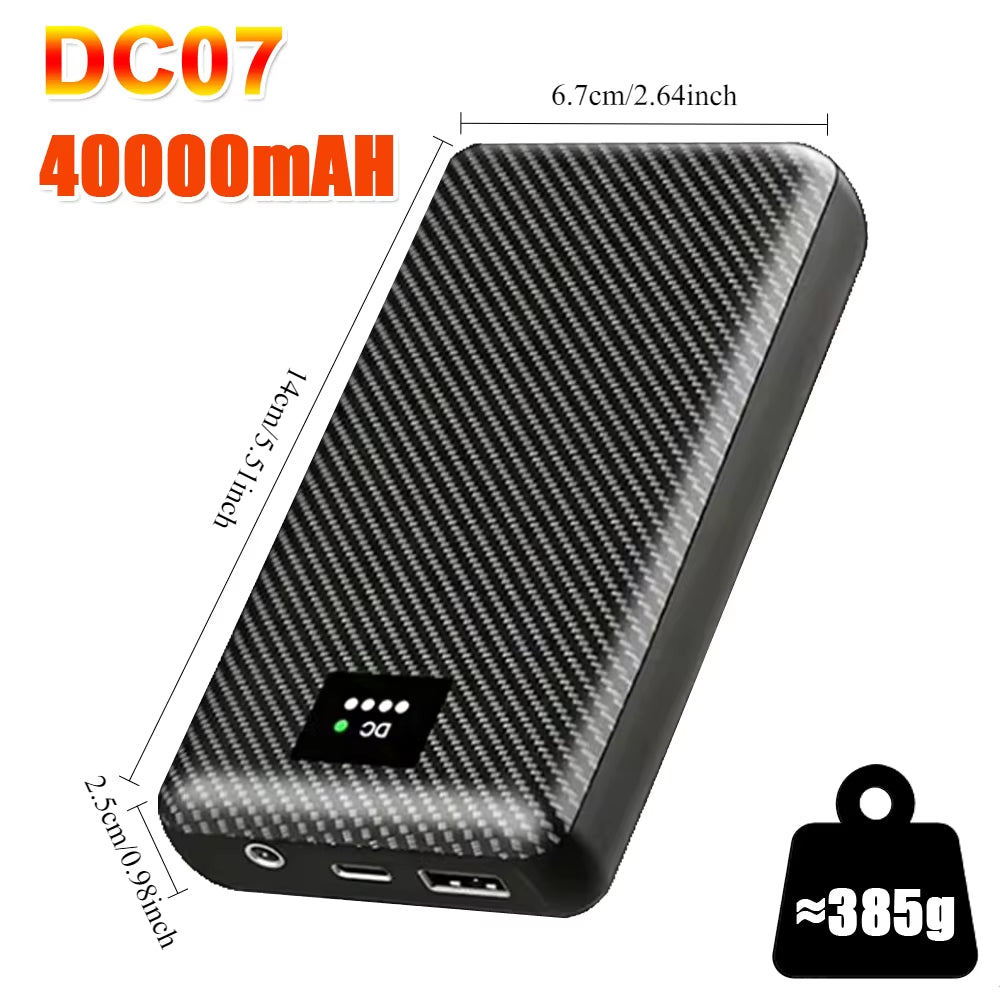 DC 7.4V 40000Mah Powerbank for Heated Vest Jacket External Battery for Cool Fan for Cooling Vest Auxiliary Battery
