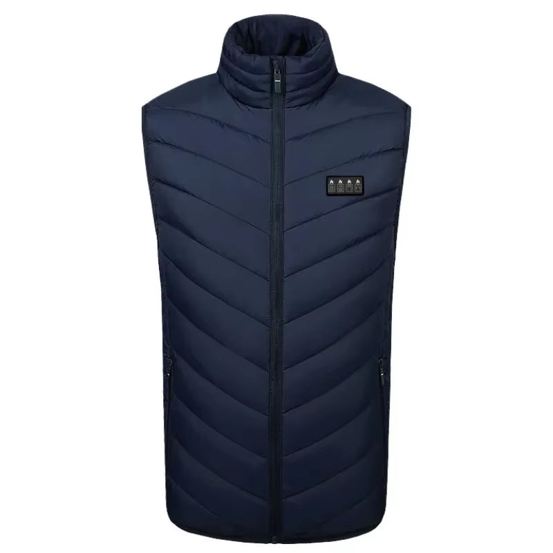 Smart Four Switch Control Temperature Heating Carbon Fiber Vest New Seventeen District Thermal Cotton Jacket Casual Men'S Vest
