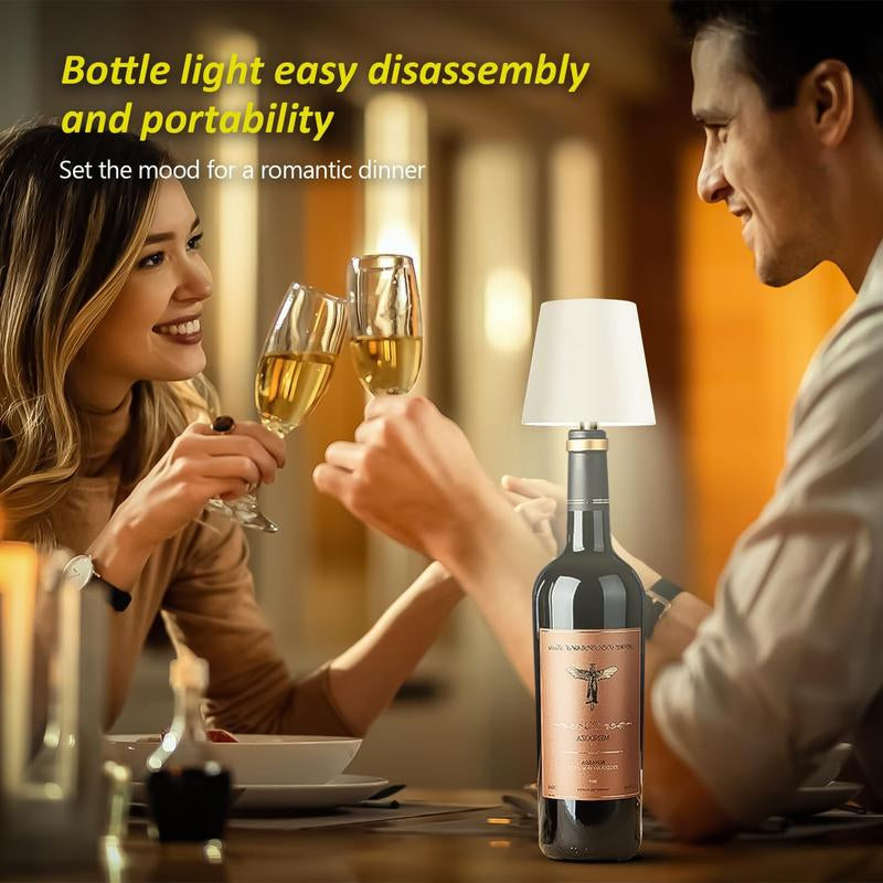 Wireless Wine Bottle Lamp 3 Color Temperature Wine Bottle Lamp Stepless Dimming LED Wine Bottle Lamp Wireless Lamp Suitable for Bedroom Restaurant Bar