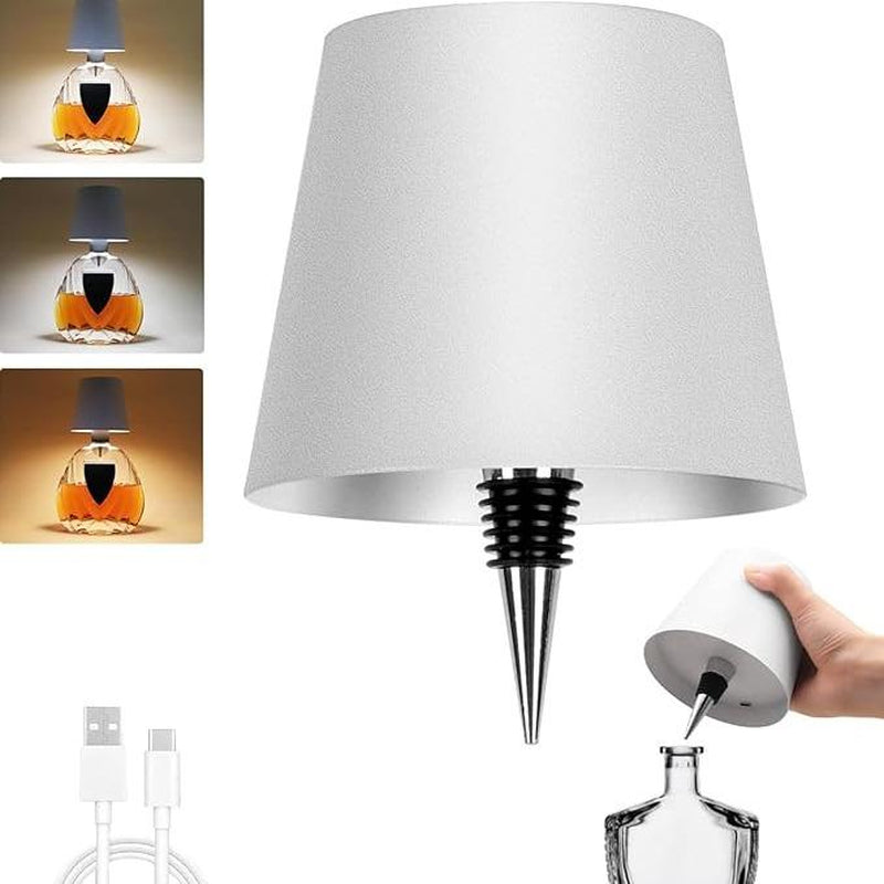 Wireless Wine Bottle Lamp 3 Color Temperature Wine Bottle Lamp Stepless Dimming LED Wine Bottle Lamp Wireless Lamp Suitable for Bedroom Restaurant Bar