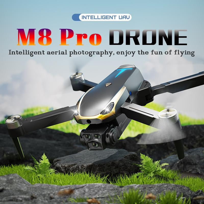 Intelligent UAV M8 Pro Aerial Drone 2025 with 4K UHD EIS Camera GPS 5G Wifi FPV Brushless Motors Optical Flow Smart Obstacle Avoidance Auto Return 360° Stunt Roll Dual Batteries
