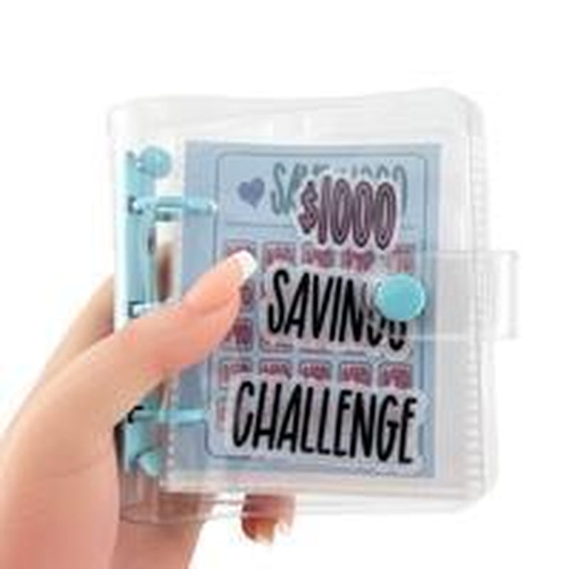 Savings Challenge Binder, 1 Count Reusable Budget Book with Cash Envelope, Clear Cover Budget Planner with Money Storage Bag, Budget Planner for Home Office, Girly Office Supplies, 2024 School Supplies