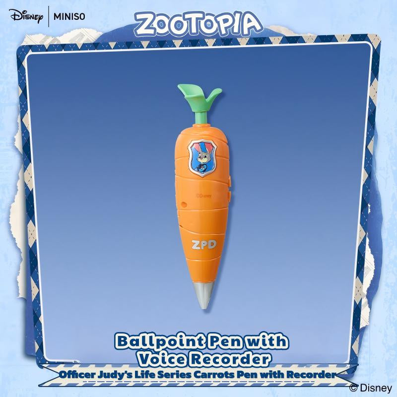 Disney Zootopia Series Judy Hopps Officer'S Life Carrot-Shaped Voice Recorder Pen – Fun & Cute Gadget for Kids and Fans