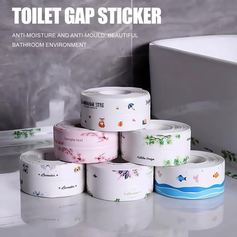 3 Counts Caulk Tape,Water-Resistant& Self-Adhesive, for Bathroom & Kitchen Sealing ，Random Pattern