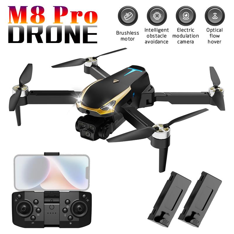 Intelligent UAV M8 Pro Aerial Drone 2025 with 4K UHD EIS Camera GPS 5G Wifi FPV Brushless Motors Optical Flow Smart Obstacle Avoidance Auto Return 360° Stunt Roll Dual Batteries
