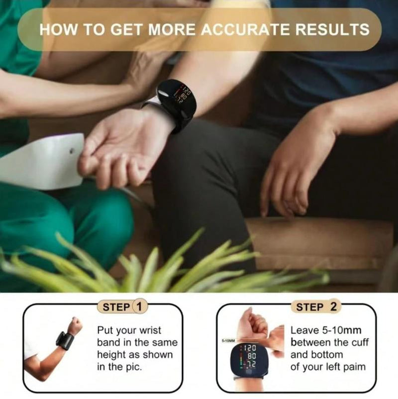 Rechargeable Wrist Blood Pressure Monitor, Automatic Electric Intelligent Blood Pressure Measuring Instrument, Can Retain Measurement Data, Can Measure the Blood Pressure of 2 People, Rechargeable Touch Blood Pressure Monitor