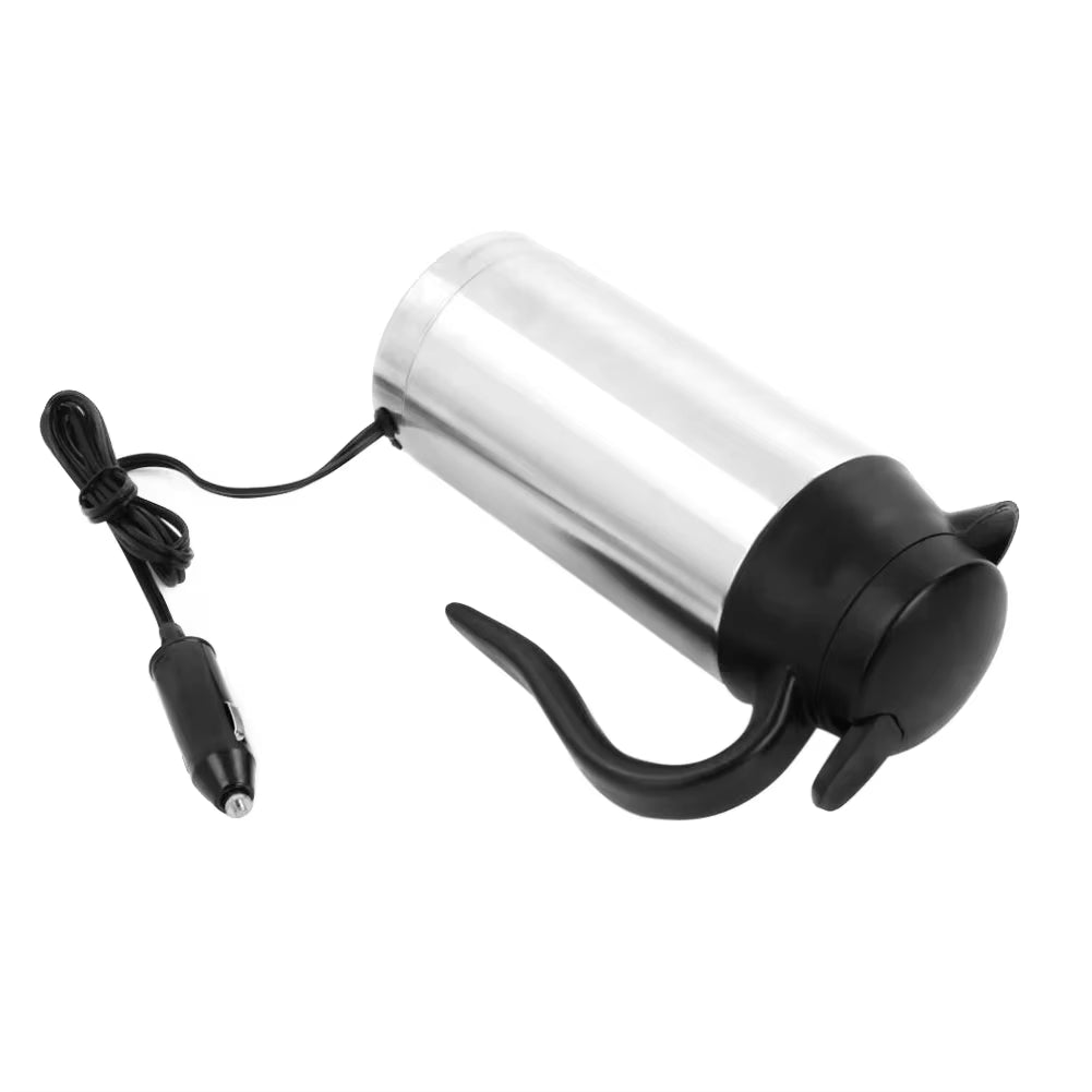 12V/24V Car Electric Heating Cup Kettle 750ML Stainless Steel Water Heater Bottle with Cigarette Lighter Plug Car Kettle Thermos