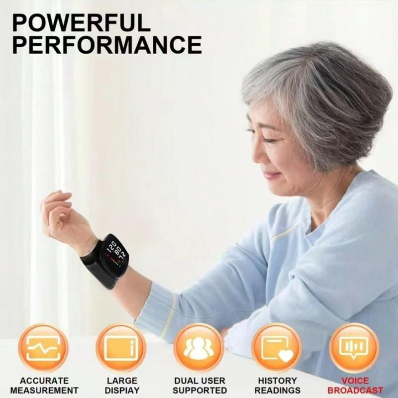 Rechargeable Wrist Blood Pressure Monitor, Automatic Electric Intelligent Blood Pressure Measuring Instrument, Can Retain Measurement Data, Can Measure the Blood Pressure of 2 People, Rechargeable Touch Blood Pressure Monitor